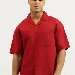 United Colors of Benetton Oversized Fit Resort Collar Cotton Linen Casual Shirt-picture-40