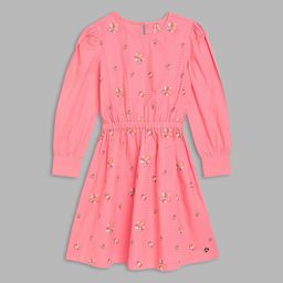 Blue Giraffe Embroidered Fit & Flare Dress-image-15
