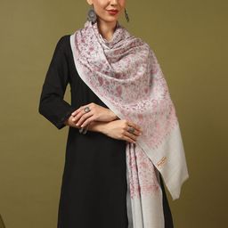 Kala Maison Floral Embroidered Pure Woollen Shawl-picture-4