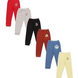 MM Impex Kids Pack Of 6 Pure Cotton Mid-Rise Joggers-21