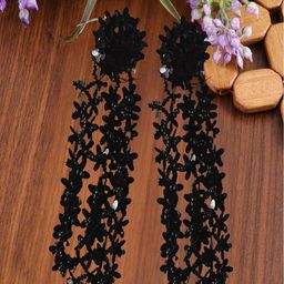 Vientiq Gold-Plated Artificial Beads Beaded Tasseled Contemporary Drop Earrings-13