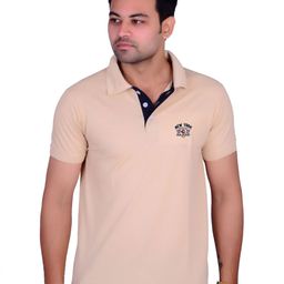 LA MILANO Men Polo Collar Applique Slim Fit T-shirt-image-90
