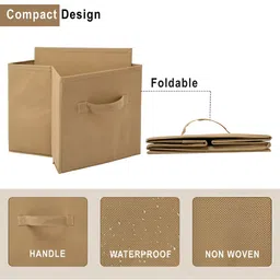 Aura Green Set of 3 Regular Square Foldable & Multipurpose Wardrobe Storage Box Organizer image 4