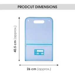 POLEN Vertical Fullscape Expanding File Folder With 13 Chain Pocket Polypropylene Blue image 5