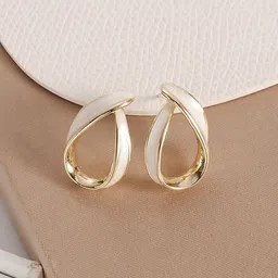 MYKI Gold Plated Twist Stud Earring-2