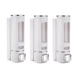 Aster 350 ml Plastic Liquid Shampoo Dispenser White (Pack of 3)-image-33