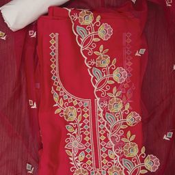 SHADOW & SAINING Embroidered Organza Unstitched Dress Material-picture-15