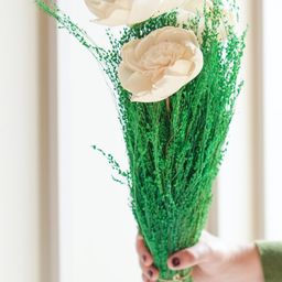 ArteCasa Green & White Grass Artificial Flower-6