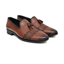 G L Trend Men Tan Perforations Slip on Loafers-image-20
