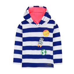 Cherry Crumble Kids White & Blue Striped Hooded Sweatshirt-picture-4