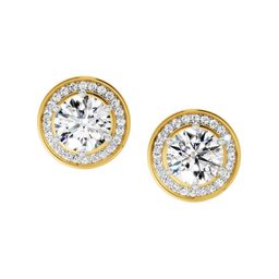 Sparkles Lab Grown Diamond 1.39 Carat Round Halo Stud Earrings 14K Yellow Gold-23
