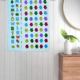 FABINALIV Set of 2 Blue Cartoon Print Cotton Kids Bath Towels (110X56 cm)-image-43