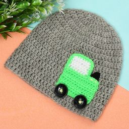 Funkrafts Car Detailed Handmade Woollen Cap - Grey-image-74