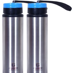Kuber Industries Stainless Steel Water Bottle Refrigerator Bottle For School Kids With Sipper Cap & Handle 750 ml Pack of 2,Silver,-image-7