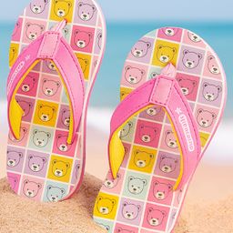 Cute Walk by Babyhug Flip Flops With Bear Print - Pink & Light Pink-image-55