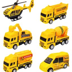 Bunie Pull Back Mini Construction Vehicle Toys Playset for Kids Pack of 6 - Yellow-image-7