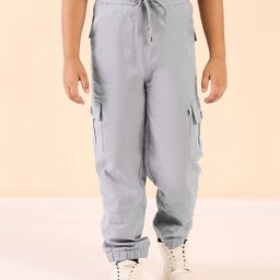 Stylo Bug Cotton Solid Cargo Pants - Grey-image-25