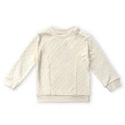 The Mom Store Cotton Blend Knit Full Sleeves Geometric Designed Sweatshirt - Off White-picture-34