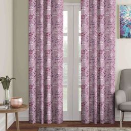Aura Set of 2 Floral Black Out Long Door Curtain-24