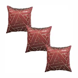 HOME9INE Burgundy Set of 3 Ethnic Motifs Square Cushion Covers-18