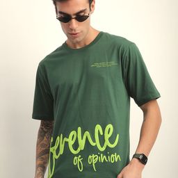 Difference of Opinion Typography Puff Printed Cotton Oversized T-shirt-image-47