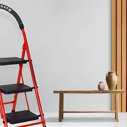 Parasnath Red & Black 3-Step Foldable Portable & Anti-Slip StepLadder-29