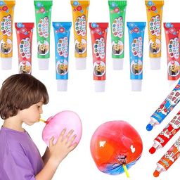 Wipsor Magic Bubble Balloon, Kids Super Elastic Bubble Balloons, Blow Up Balloons with Straw, Plastic Bubbles Toys, Bubble Tube Party Favors and Gifts Fidget (Multicolour) ((Pack of 1)) image 1