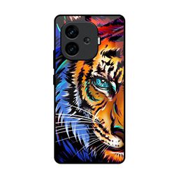 QRIOH Unisex iQOO Neo 10R 5G Beast Tiger Art Impact Resistant Glass Back Case-image-47