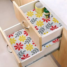 Kuber Industries White Set of 2 Water Resistant Shelf Liner Organisers-12