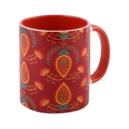 PENTADECO Red & Green Printed Ceramic Glossy Mugs Set of Cups and Mugs image 3