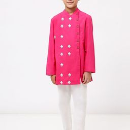SPUNKIES Boys Ethnic Motifs Embroidered Cotton Kurta with Pyjama-image-18