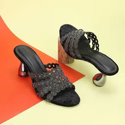 Ishransh Round Toe Slip On Heels-49