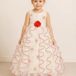 BAESD Girls Embellished Sleeveless Net Fit and Flare Dress-image-28