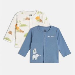 MINI KLUB Infant Pack Of 2 Animal Printed Cotton Innerwear Vests 29NBFV283-picture-1