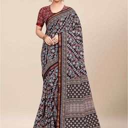 HERE&NOW Kalamkari Printed Pure Cotton Bagru Saree-22