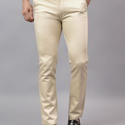 AAAI Enterprises Men Relaxed Straight Leg Slim Fit High-Rise Chinos Trousers-image-41