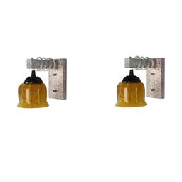 SOMIL Yellow Glass Cylinder Printed Wall Lamps-image-37