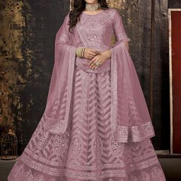 Aika Women Self Design Embellished Semi-Stitched Ethnic Dress-image-33