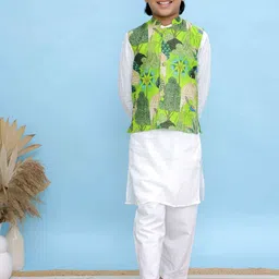Kalp Boys Regular Pure Cotton Kurta with Trousers-38