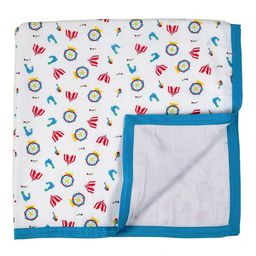 My Milestones Muslin Blanket 2 Layered (Size 43x43 Inches) Carnival Print - T.Blue-image-95