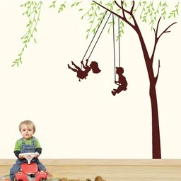 Oren Empower Childhood Pvc Vinyl Large Wall Sticker - Brown Green-picture-5