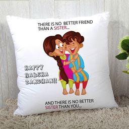 StyBuzz Rakshbandhan Rakhi Gift Cushion Cover - White-image-82