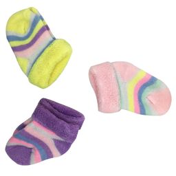 Syga Ankle Length Stripe Socks Pack of 3 - Pink Yellow Purple-image-54