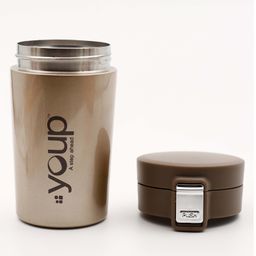 Youp Thermosteel Coffee Mug With Press To Open Cap Golden - 350 ml-14
