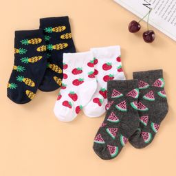 Cute Walk by Babyhug Anti Bacterial Ankle Length Socks Pack of 3- Multicolour-image-76