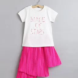 YK Girls Printed Round Neck Top With Skirt-picture-20