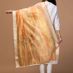 Kaizen TEXO FAB Ethnic Motifs Printed Organza Dupatta image 4