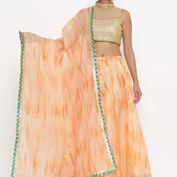 Kesarya Abstract Printed Ready to Wear Lehenga & Unstitched Blouse With Dupatta-picture-0