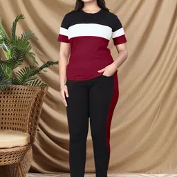 Moda Rapido Colourblocked T-Shirt & Trousers Co-Ord Set-picture-14