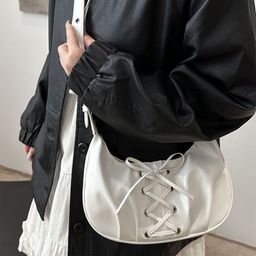 LULU & SKY PU Structured Handheld Bag With Fringed-0
